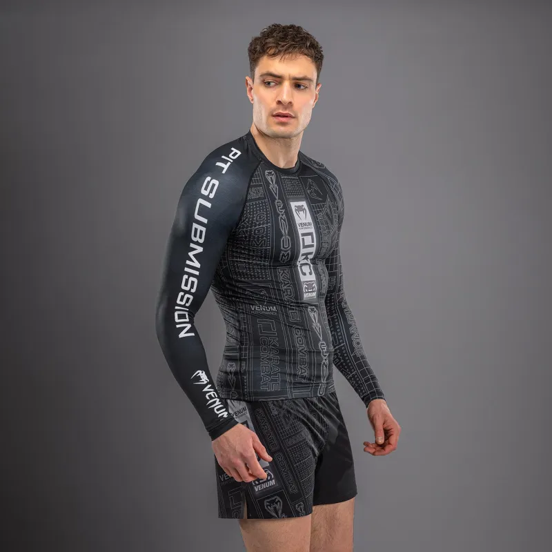 Karate Combat by Venum Long Sleeve Rashguard - Black/Grey - Image 2