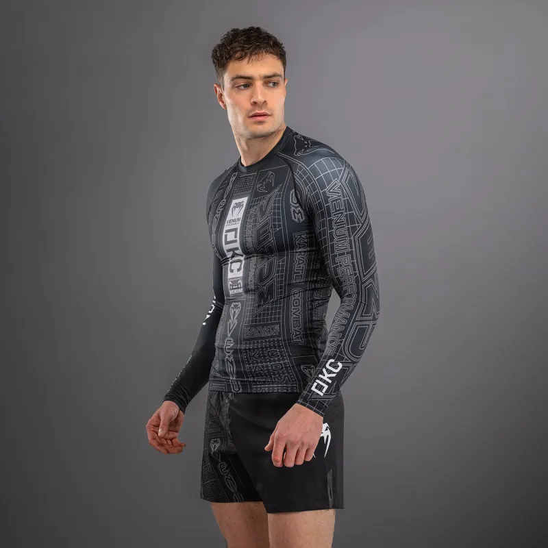 Karate Combat by Venum Long Sleeve Rashguard - Black/Grey - Image 3