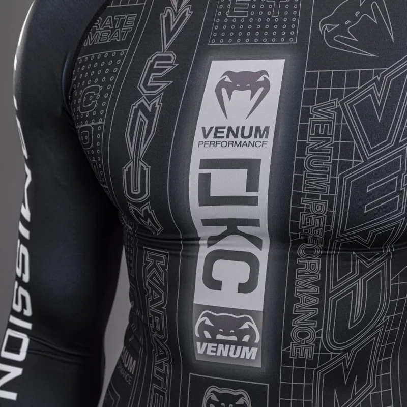 Karate Combat by Venum Long Sleeve Rashguard - Black/Grey - Image 5