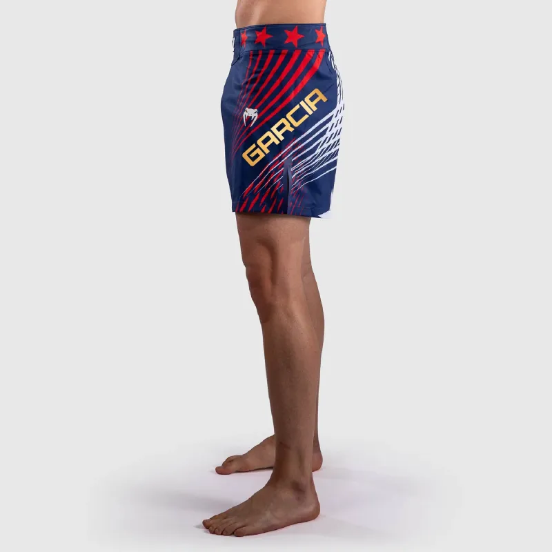 Men's Official UFC Freedom 250 by Venum Blue Authentic Fight Night Short Fit Fight Short -Garcia