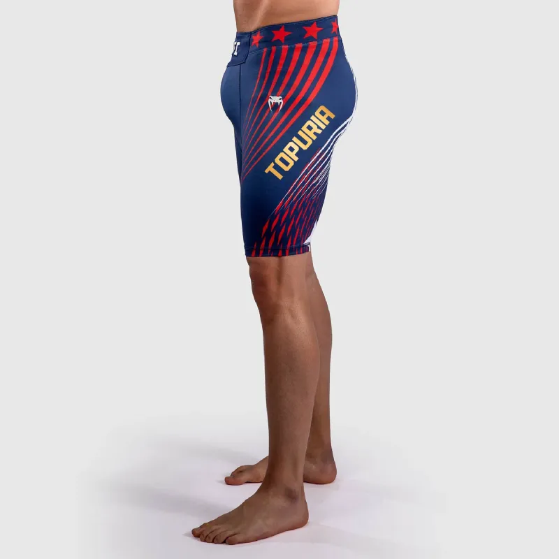 Men's Official UFC Freedom 250 by Venum Blue Authentic Fight Night Vale Tudo Short -Topuria