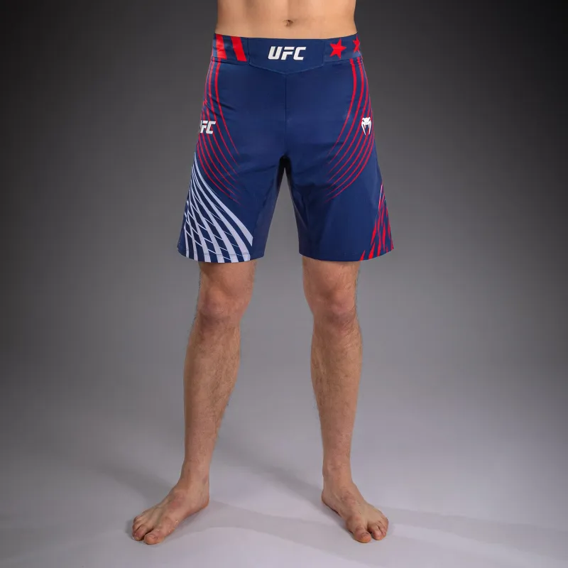Men's Official UFC Freedom 250 by Venum Blue Authentic Fight Night Long Fit Fight Short