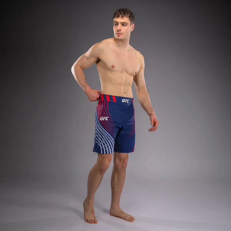 Men's Official UFC Freedom 250 by Venum Blue Authentic Fight Night Long Fit Fight Short - Image 2