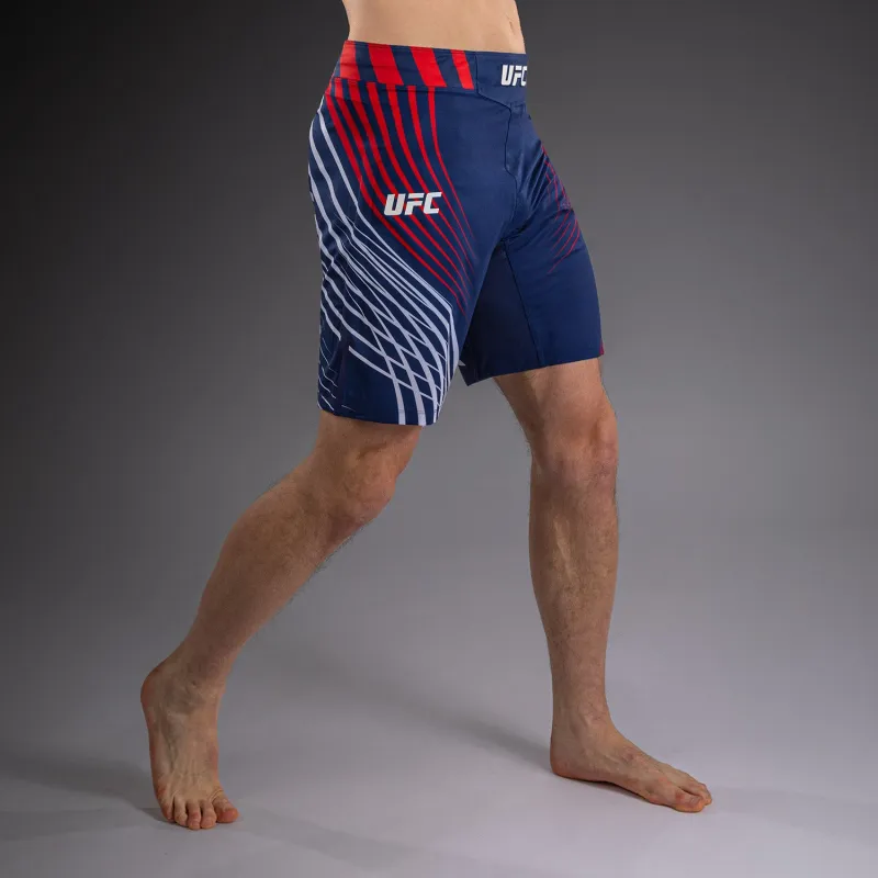 Men's Official UFC Freedom 250 by Venum Blue Authentic Fight Night Long Fit Fight Short - Image 4