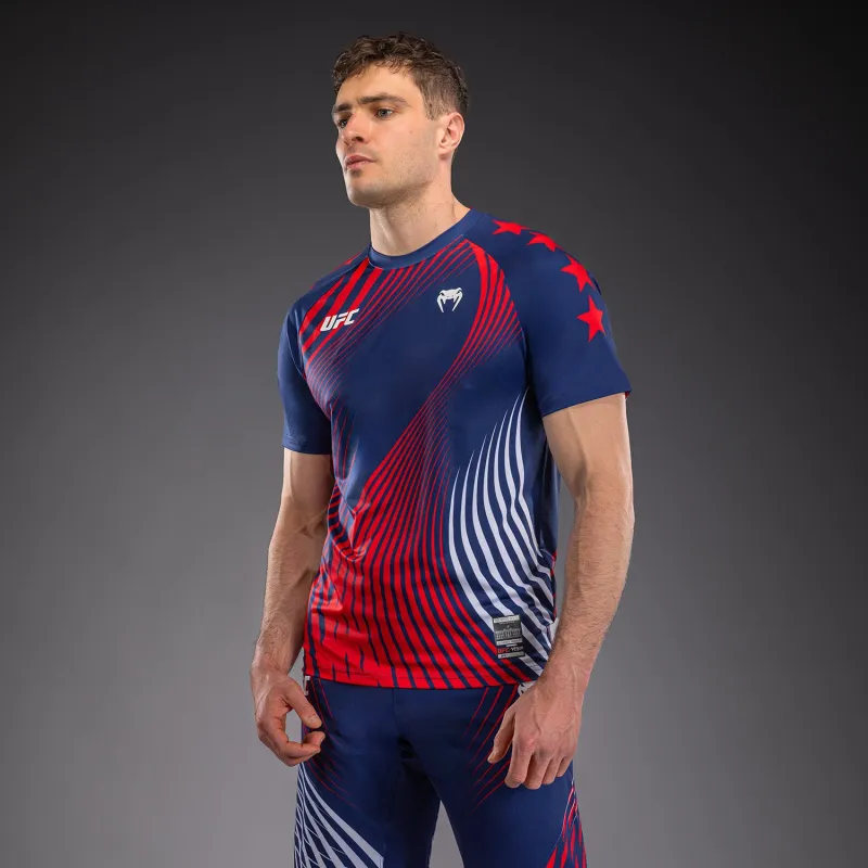 Men's Official UFC Freedom 250 by Venum Blue Authentic Fight Night Walkout Jersey - Image 3