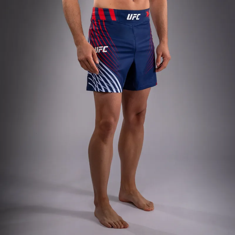 Men's Official UFC Freedom 250 by Venum Blue Personalized Authentic Fight Night Short Fit Fight Short - Image 3