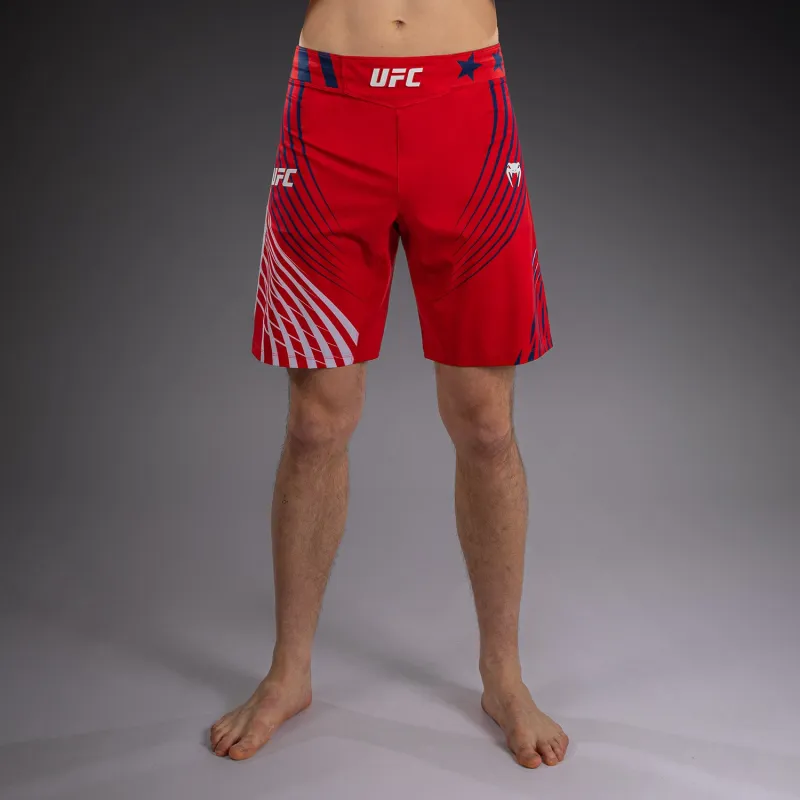 Men's Official UFC Freedom 250 by Venum Red Personalized Authentic Fight Night Short Fit Fight Short - Image 3