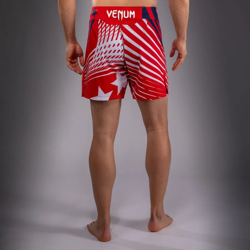 Men's Official UFC Freedom 250 by Venum Red Personalized Authentic Fight Night Short Fit Fight Short - Image 4