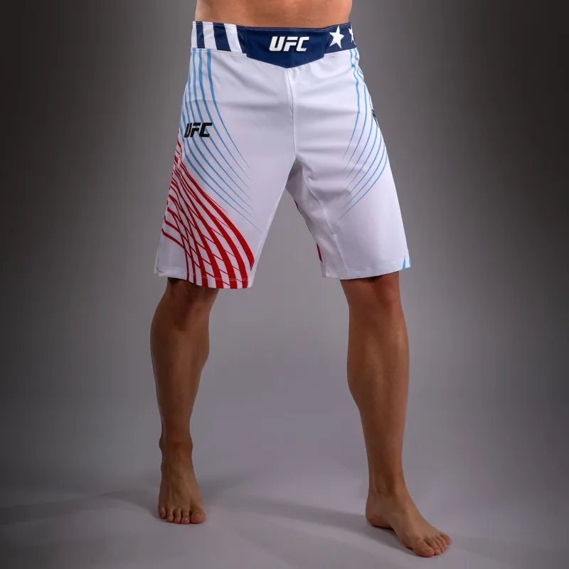 Men's Official UFC Freedom 250 by Venum White Authentic Fight Night Long Fit Fight Short