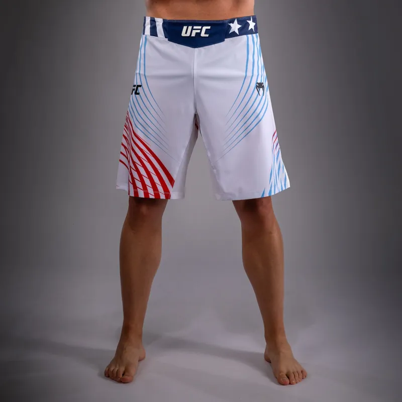 Men's Official UFC Freedom 250 by Venum White Authentic Fight Night Long Fit Fight Short - Image 2