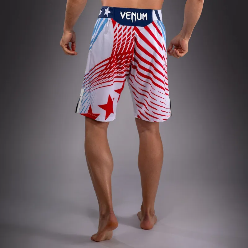 Men's Official UFC Freedom 250 by Venum White Authentic Fight Night Long Fit Fight Short - Image 3