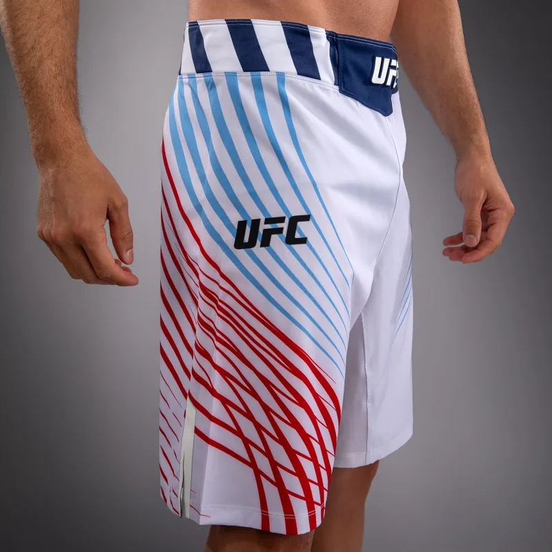 Men's Official UFC Freedom 250 by Venum White Authentic Fight Night Long Fit Fight Short - Image 4