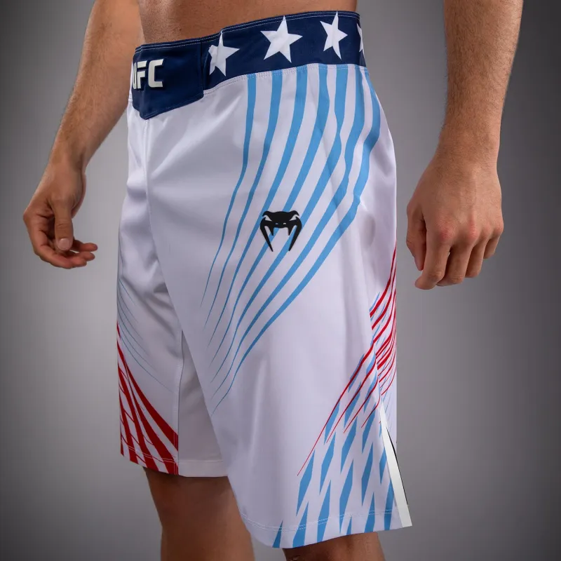 Men's Official UFC Freedom 250 by Venum White Authentic Fight Night Long Fit Fight Short - Image 5
