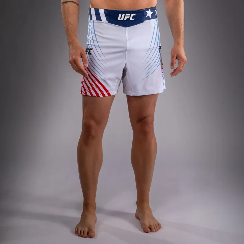 Men's Official UFC Freedom 250 by Venum White Authentic Fight Night Short Fit Fight Short