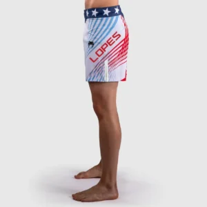 Men's Official UFC Freedom 250 by Venum White Authentic Fight Night Short Fit Fight Short -Lopes