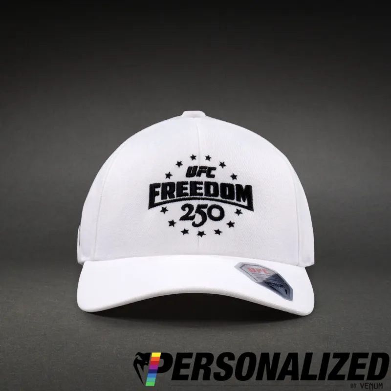 Official UFC Freedom 250 Personalized Authentic Fight Night Cap - White/Black