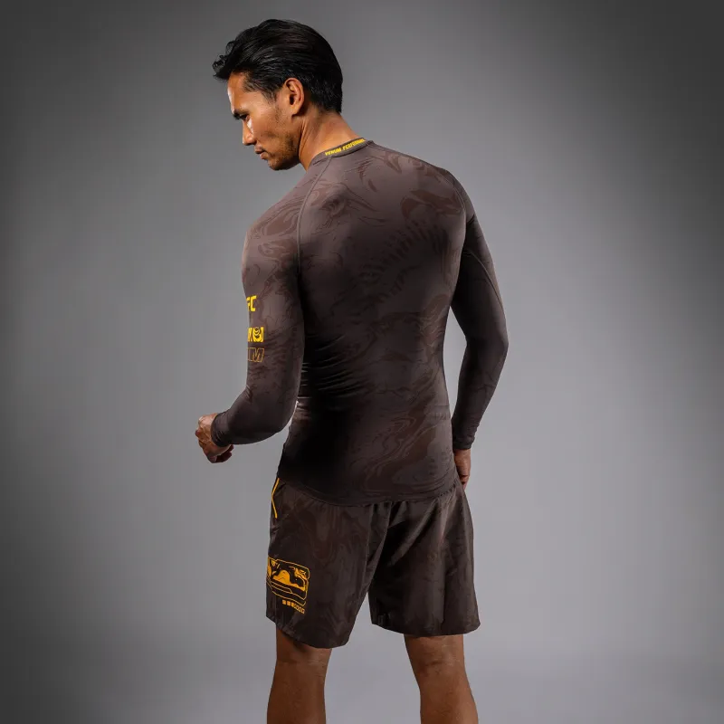 UFC Fusion by Venum Fight Week Men’s Performance Long Sleeve Rashguard - Earthen Brown - Image 2
