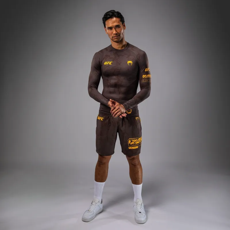 UFC Fusion by Venum Fight Week Men’s Performance Long Sleeve Rashguard - Earthen Brown - Image 3