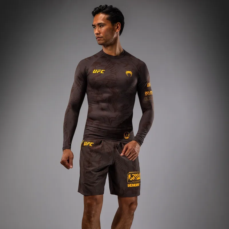 UFC Fusion by Venum Fight Week Men’s Performance Long Sleeve Rashguard - Earthen Brown - Image 4