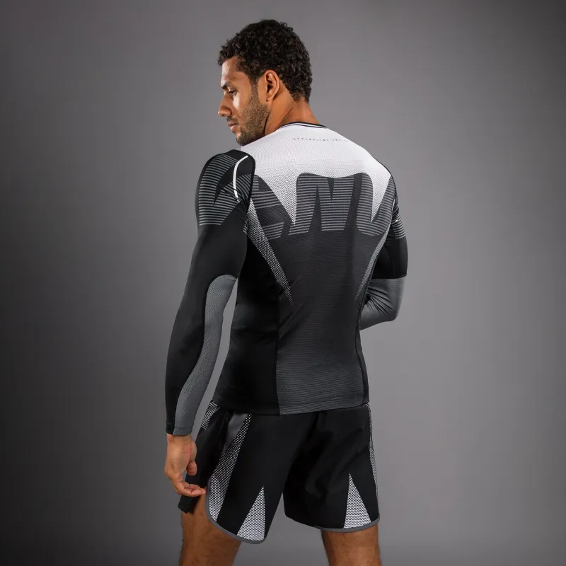 Venum Adrenaline Long Sleeve Rashguard - Black/Silver Grey - Image 2