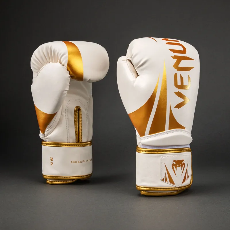 Venum Challenger 2.5 Boxing Gloves – White/Gold - Image 2