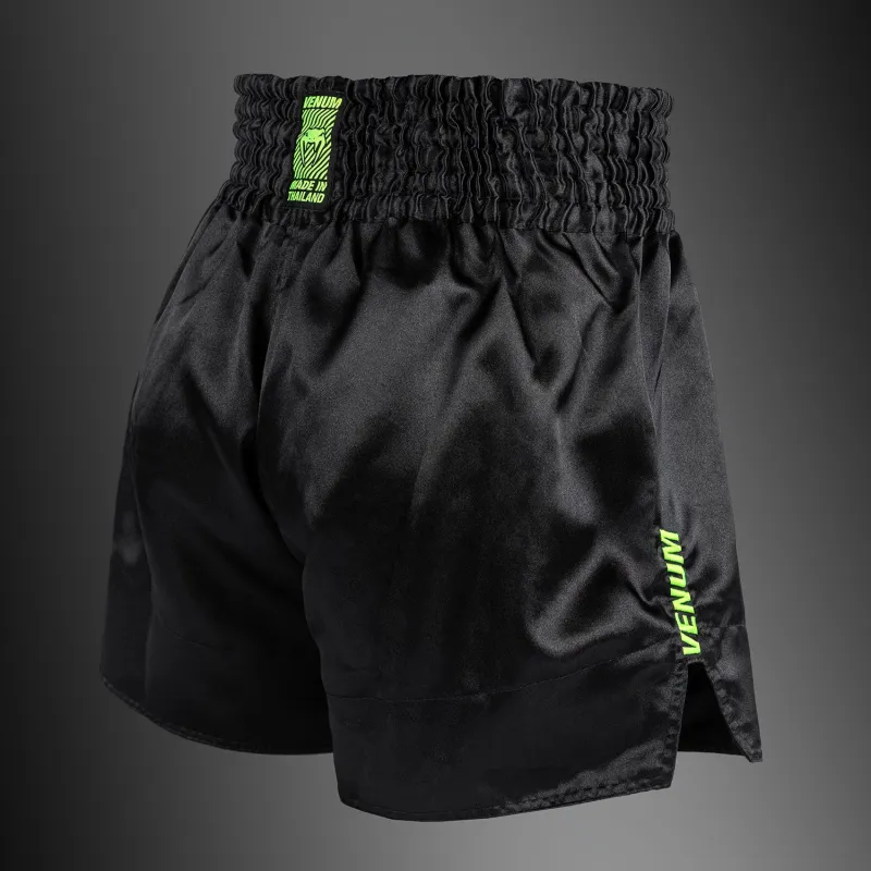 Venum Classic Evo Muay Thai Shorts - Black/ Neon Yellow - Image 3