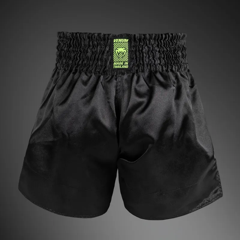 Venum Classic Evo Muay Thai Shorts - Black/ Neon Yellow - Image 4