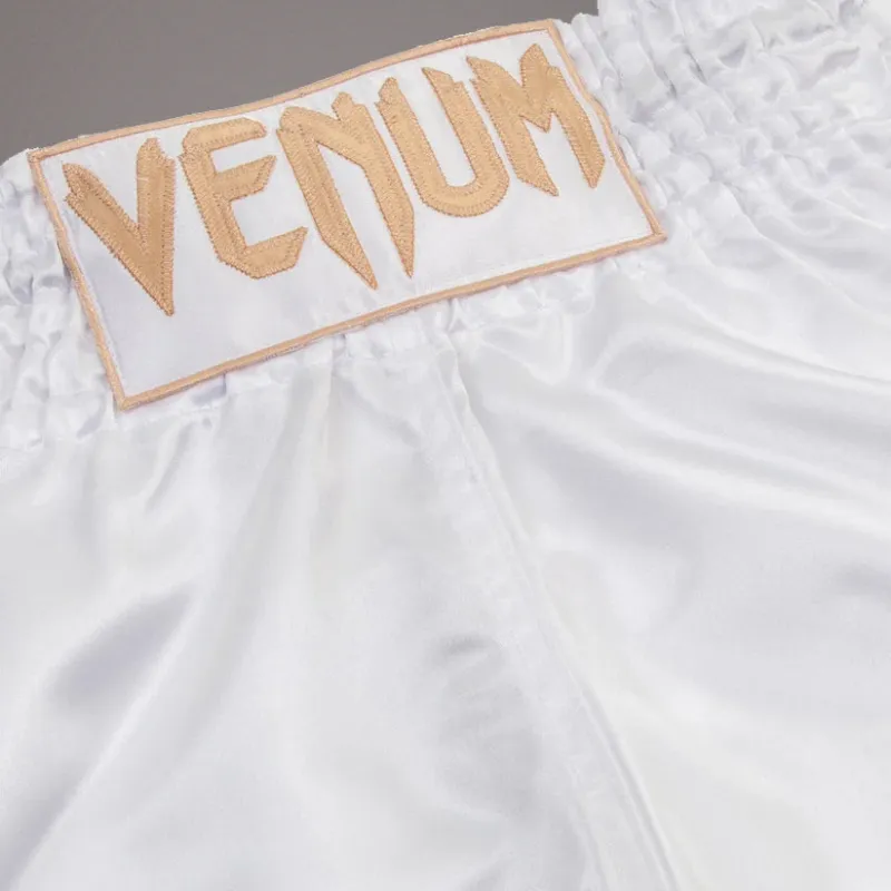 Venum Classic Muay Thai Short - White/Gold - Image 3