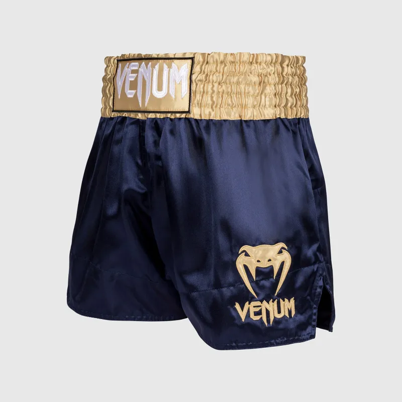 Venum Classic Muay Thai Shorts - Navy Blue/Gold - Image 2