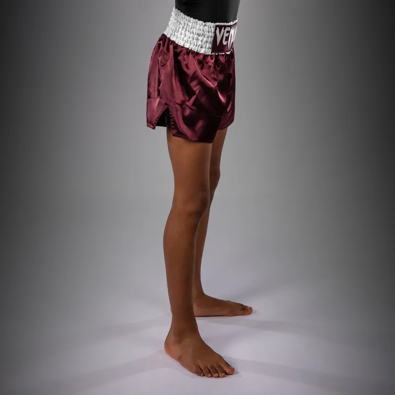 Venum Classic Muay Thai Shorts for Kids - Burgundy - Image 3