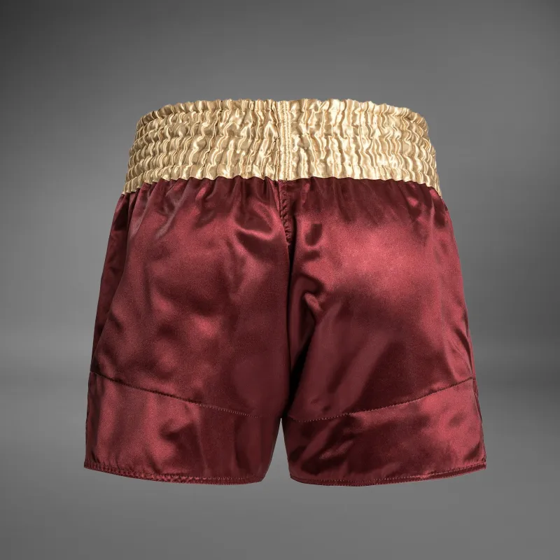 Venum Classic Muay Thaï Short - Burgundy/Gold/White - Image 2