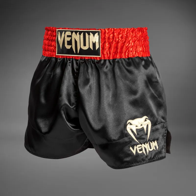 Venum Classic Muay Thaï Short Red/Black/Gold - Image 3