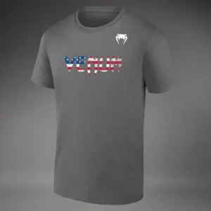 Venum Classic USA Short Sleeve T-Shirt - Heather Grey/White