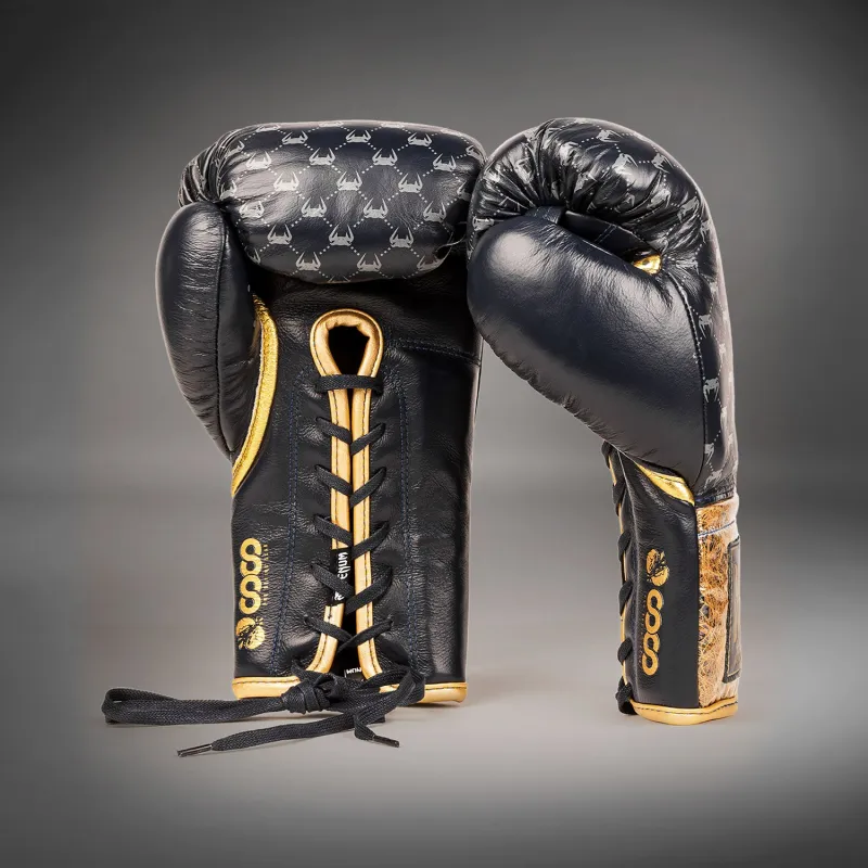Venum Coco Monogram Pro Lace Up Boxing Gloves - State Blue - Image 2