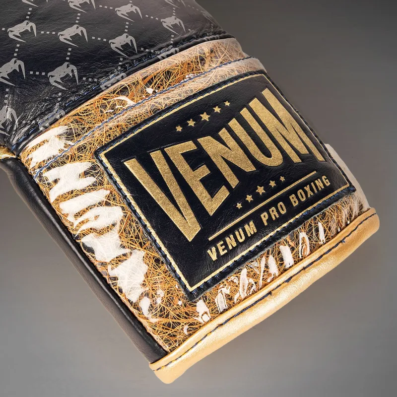 Venum Coco Monogram Pro Lace Up Boxing Gloves - State Blue - Image 4