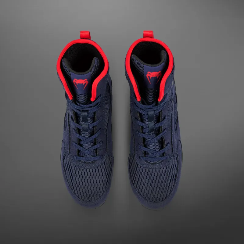 Venum Contender Boxing Shoes - Navy Blue/Red - Image 4