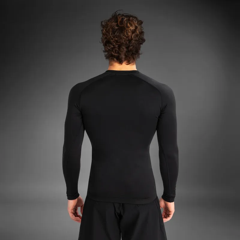 Venum Contender Men’s Long Sleeve Rashguard - Black/White - Image 3