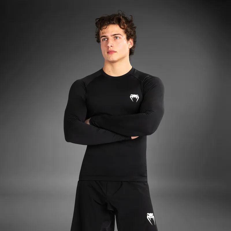 Venum Contender Men’s Long Sleeve Rashguard - Black/White - Image 4