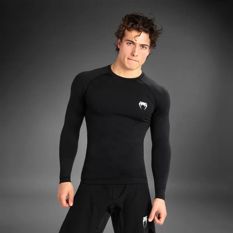 Venum Contender Men’s Long Sleeve Rashguard - Black/White - Image 5