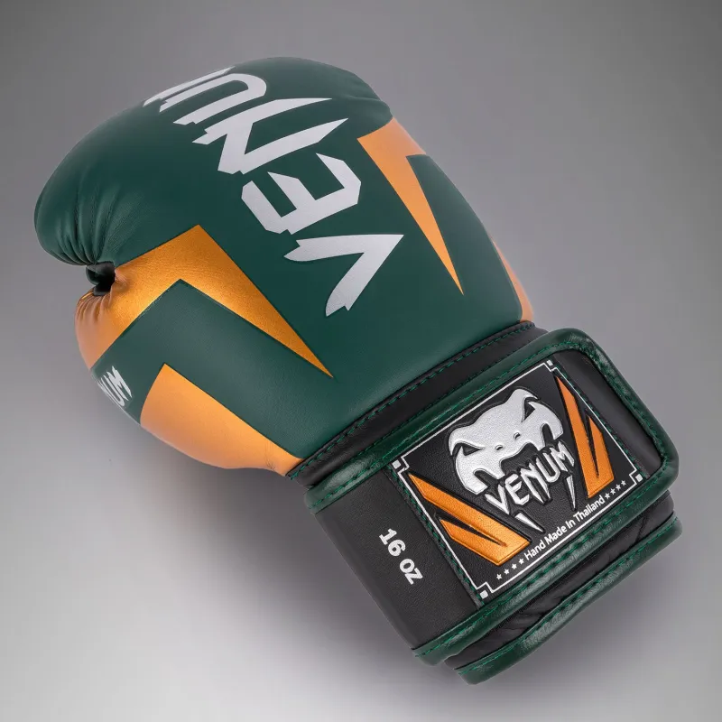 Venum Elite Boxing Gloves - Green/Bronze/Silver - Image 3