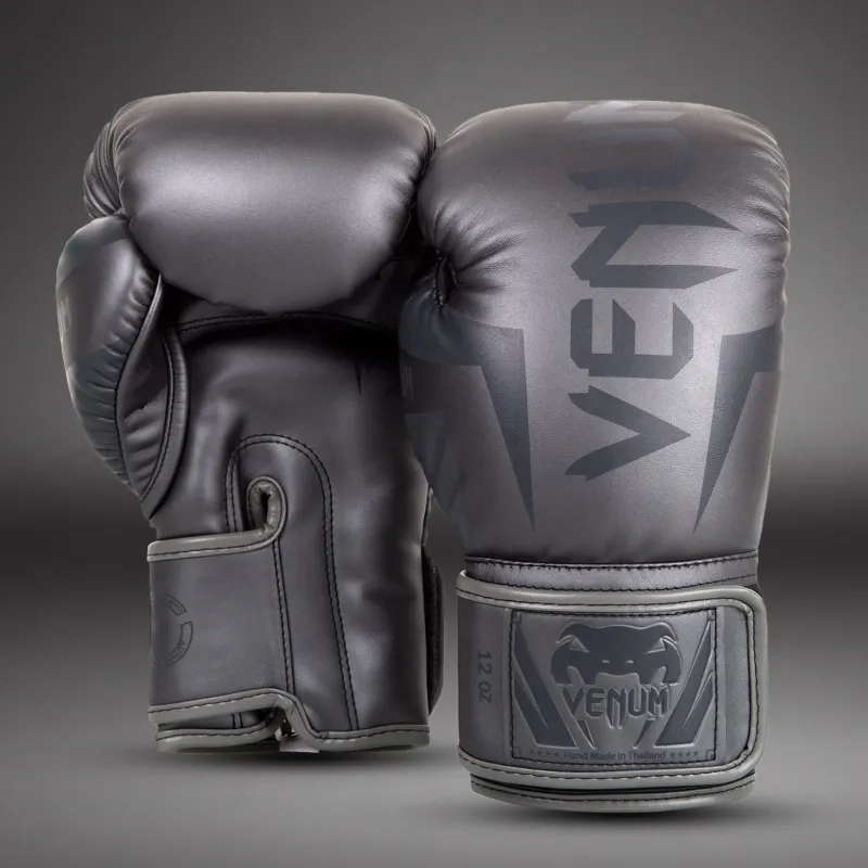 Venum Elite Boxing Gloves - Grey/Grey - Image 2