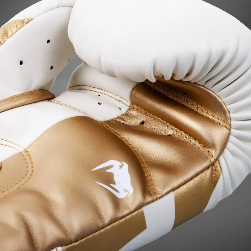 Venum Elite Boxing Gloves - White/Gold - Image 4