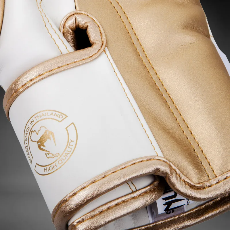 Venum Elite Boxing Gloves - White/Gold - Image 5