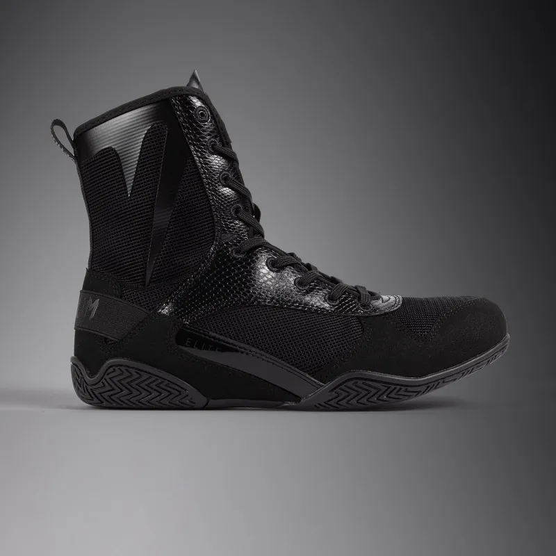 Venum Elite Boxing Shoes - Black - Image 2