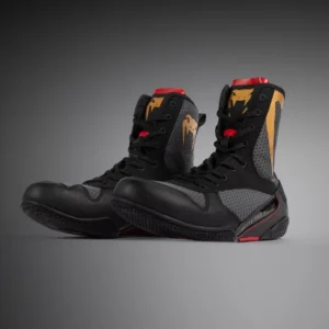 Venum Elite Boxing Shoes - Storm Grey / Gold