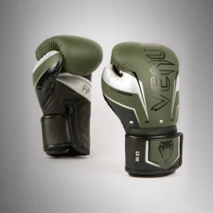Venum Elite Evo Boxing Gloves - Khaki/Silver