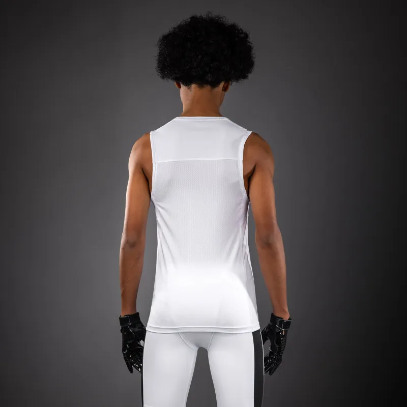 Venum Elite Kids Football Sleeveless Compression Jersey - White - Image 3