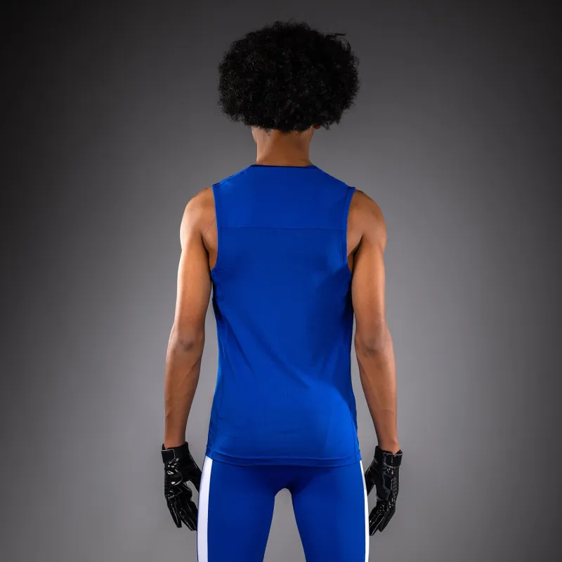 Venum Elite Kids Personalized Football Sleeveless Compression Jersey - Royal Blue - Image 3