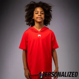Venum Elite Kids Personalized Short Sleeve Dry-Tech Hoodie - Red