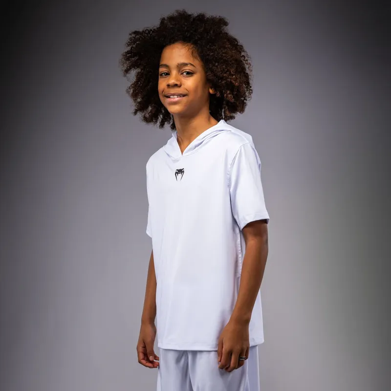 Venum Elite Kids Personalized Short Sleeve Dry-Tech Hoodie - White - Image 3